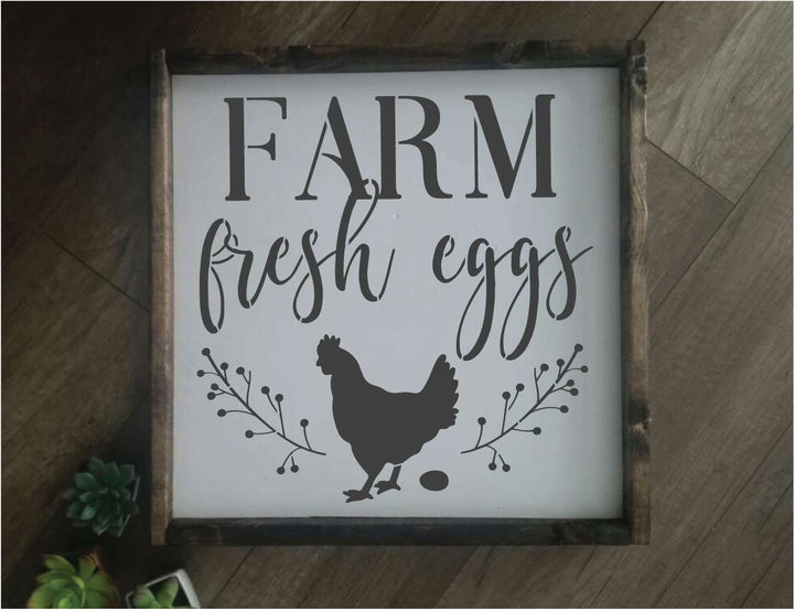 WallCutz  Farm Fresh Eggs Stencil Stencil