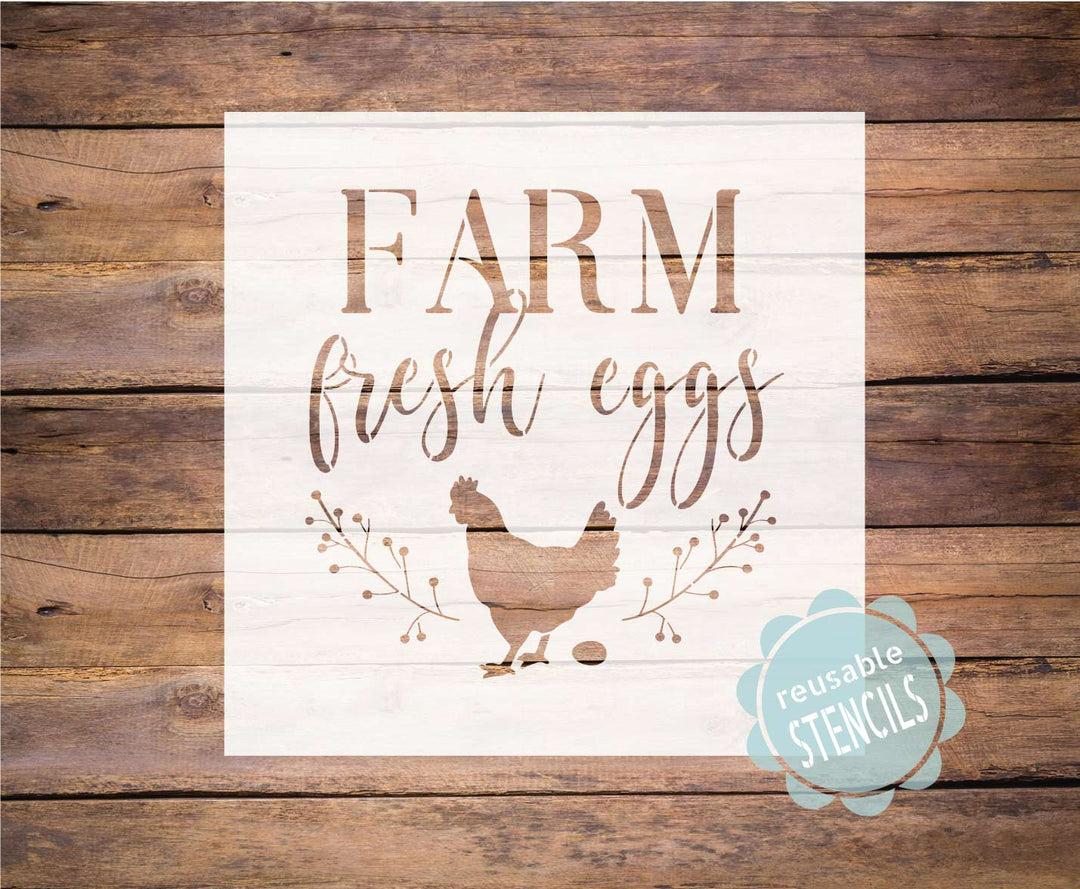 WallCutz  Farm Fresh Eggs Stencil Stencil
