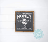 WallCutz Stencil Farm Fresh Honey Bee stencil