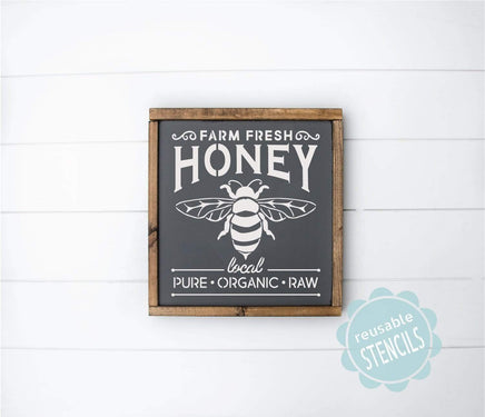 WallCutz Stencil Farm Fresh Honey Bee stencil