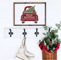 WallCutz Stencil Feliz Navidad Plantilla / Christmas Farm Truck Tree Stencil