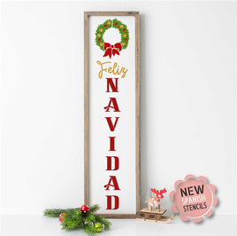 WallCutz Stencil Feliz Navidad / Spanish Porch Stencil