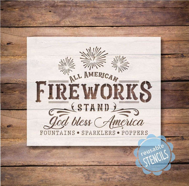 WallCutz  Fireworks / Patriotic Stencil Stencil