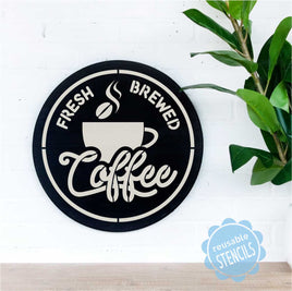 WallCutz Stencil Fresh Brewed Coffee
