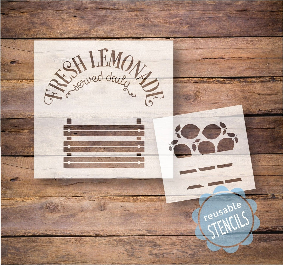 WallCutz  Fresh Lemonade - Lemon crate stencil Stencil