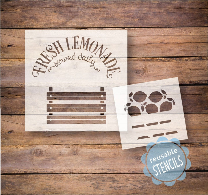 WallCutz  Fresh Lemonade - Lemon crate stencil Stencil