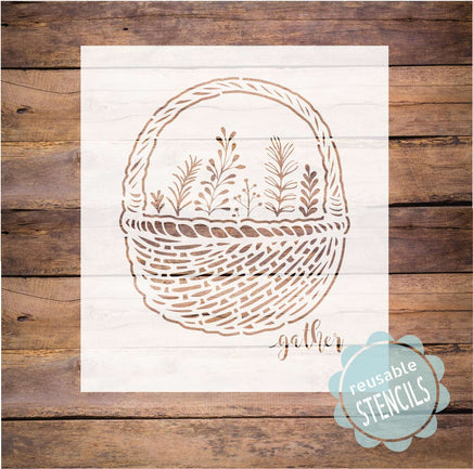 WallCutz Stencil Gather Fall Basket Stencil