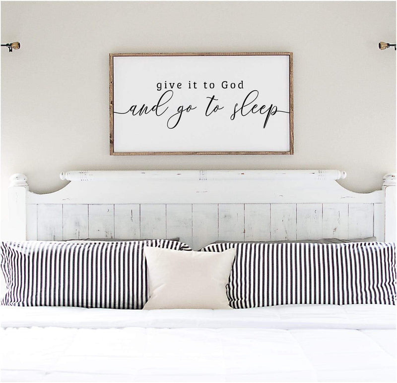 Give it to God and go to sleep - horizontal stencil| WallCutz Crafts