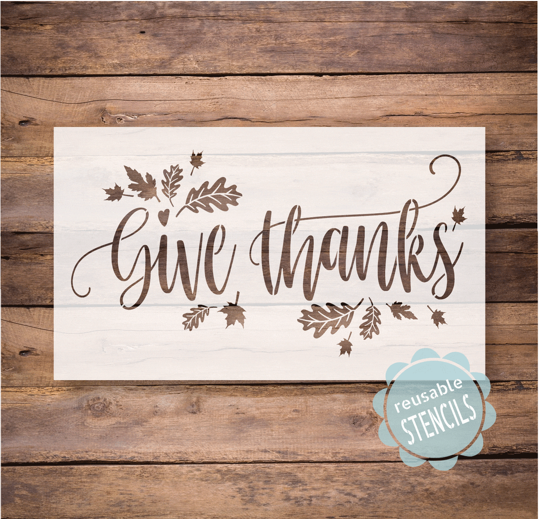 WallCutz  Give Thanks Stencil
