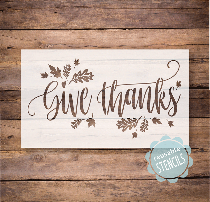 WallCutz  Give Thanks Stencil