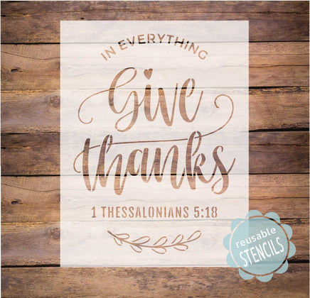 WallCutz Stencil Give Thanks stencil