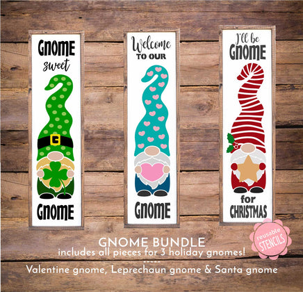 WallCutz Stencil Gnome Holiday Bundle #1 - Porch stencils