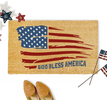WallCutz Stencil God Bless America -  door mat stencil