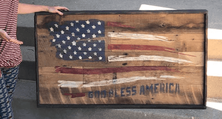 WallCutz Stencil God Bless America reusable flag stencil