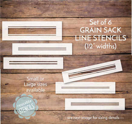 WallCutz Stencil Grain Sack Lines - Stencil pack / stripes