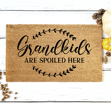 WallCutz Stencil Grandkids Spoiled Here - door mat stencil