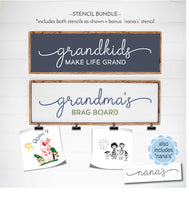 WallCutz Stencil Grandma's Brag Board / Make Life Grand / Set of 2 wallcutz