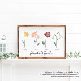 WallCutz Stencil Grandma's Garden / Birth Month Flower Stencils