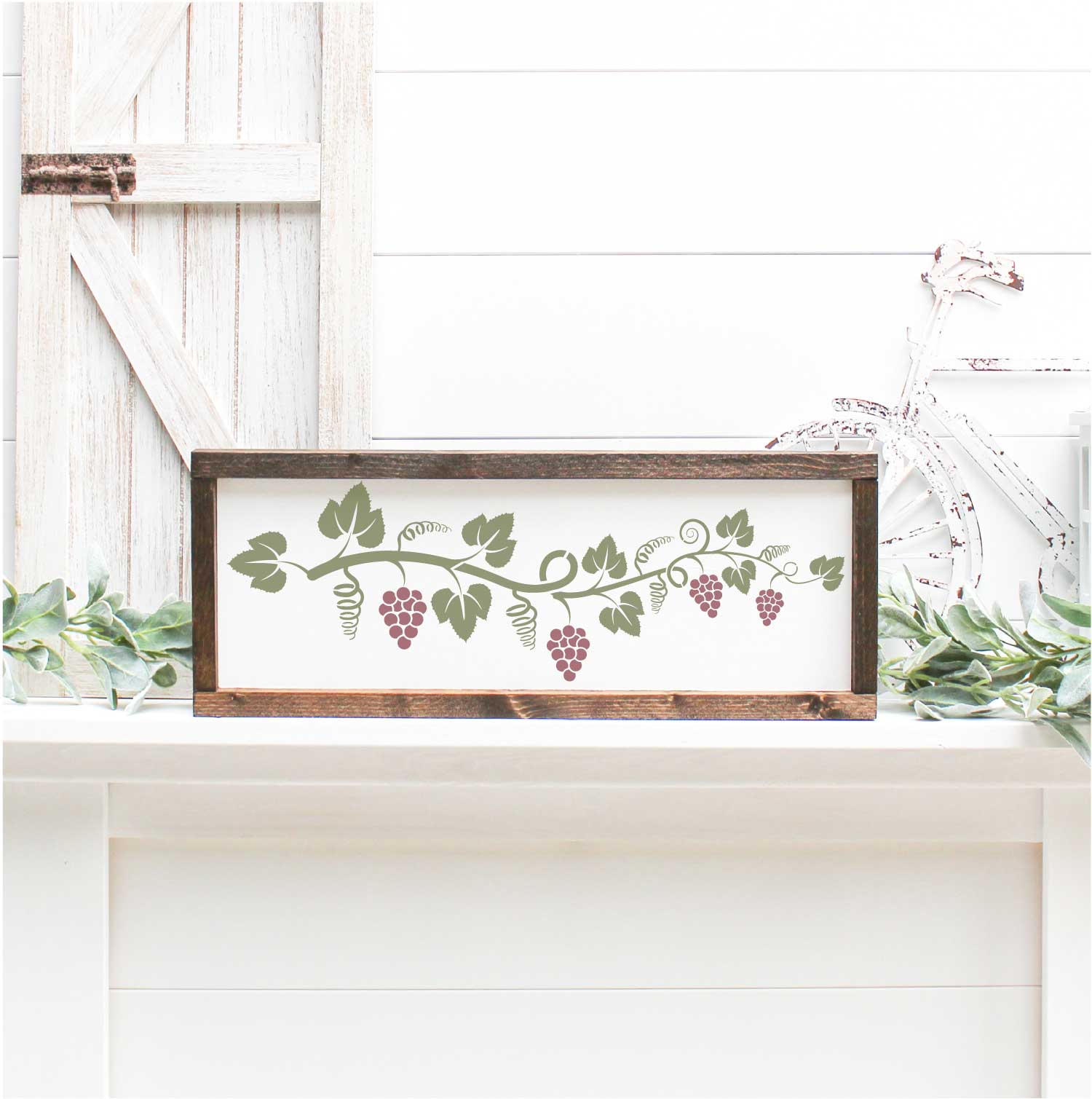 Grape Vine / 2pc Pattern Stencil – WallCutz Crafts grape-vine-2pc-pattern-stencil-wallcutz-crafts
