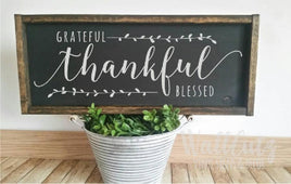 WallCutz Stencil Grateful Thankful Blessed Stencil