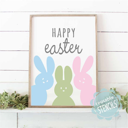 WallCutz Stencil Happy Easter/  bunny Stencil