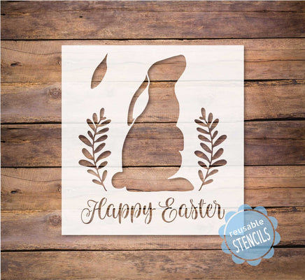 WallCutz Stencil Happy Easter Bunny - wreath stencil