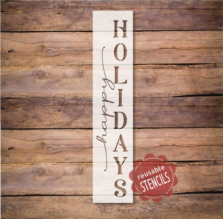 WallCutz Stencil Happy Holidays Porch Stencil