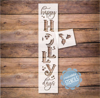 WallCutz Stencil Happy HOLLY days / Christmas Stencil