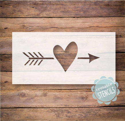 WallCutz Stencil Heart Arrow - Valentine door mat stencil