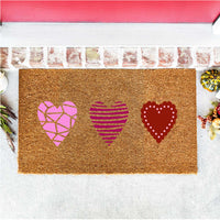 WallCutz Stencil Heart Trio - Valentine door mat stencil