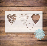 WallCutz Stencil Heart Trio - Valentine door mat stencil