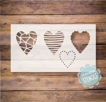 WallCutz Stencil Heart Trio - Valentine door mat stencil