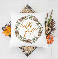 WallCutz Stencil Hello Fall Pinecone Wreath - Stencil