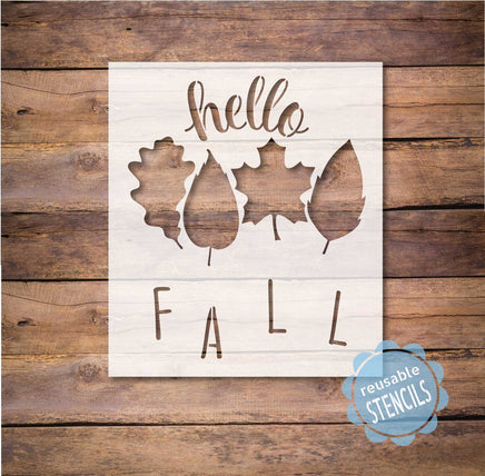 WallCutz Stencil Hello Fall Big Leaf / Autumn Stencil