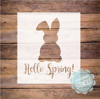 WallCutz Stencil Hello Spring Easter Bunny Stencil