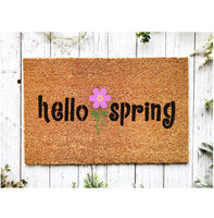 WallCutz Stencil Hello Spring with Flower / Door Mat Stencil