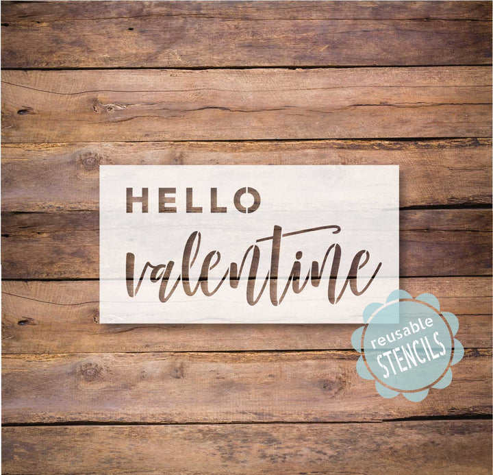 WallCutz  Hello Valentine Stencil Stencil