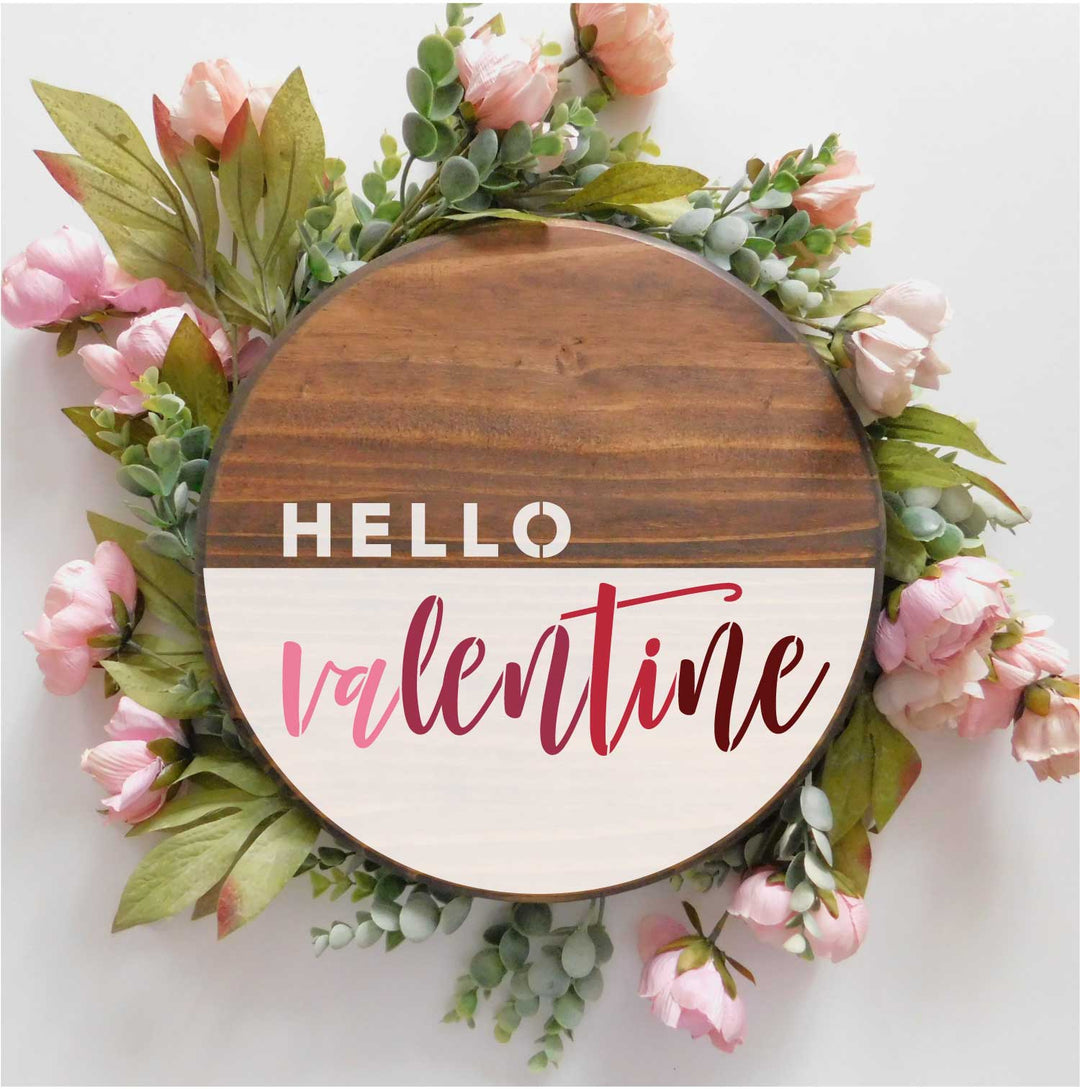 WallCutz  Hello Valentine Stencil Stencil