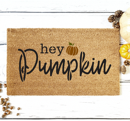 WallCutz Stencil Hey Pumpkin  - door mat stencil