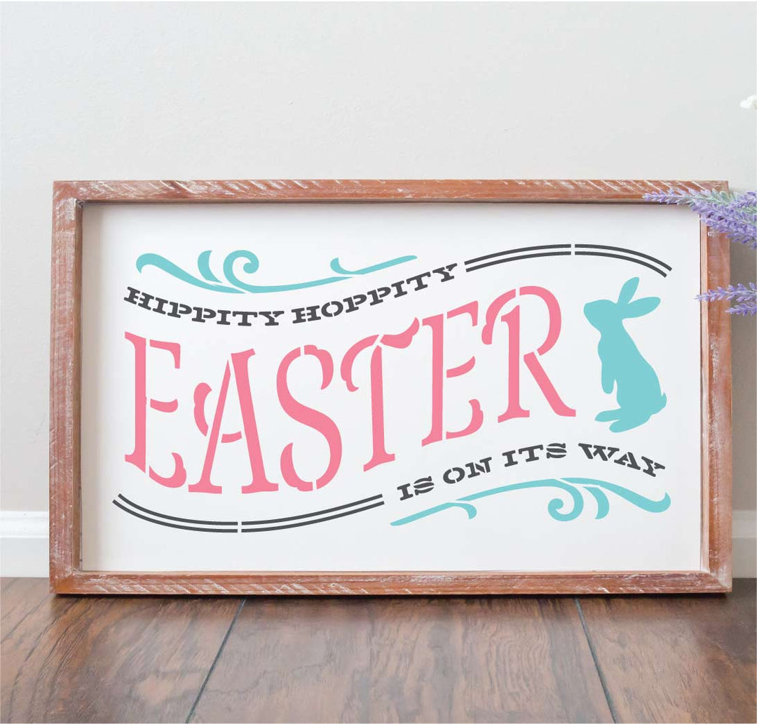 WallCutz  Hippity Hoppity Easter Stencil Stencil
