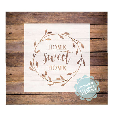 WallCutz Stencil Home Sweet Home wreath stencil