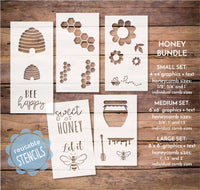 WallCutz Stencil Honey Bundle - Beehive stencils - Spring / Summer