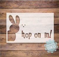 WallCutz Stencil Hop On In Bunny Door Mat Stencil