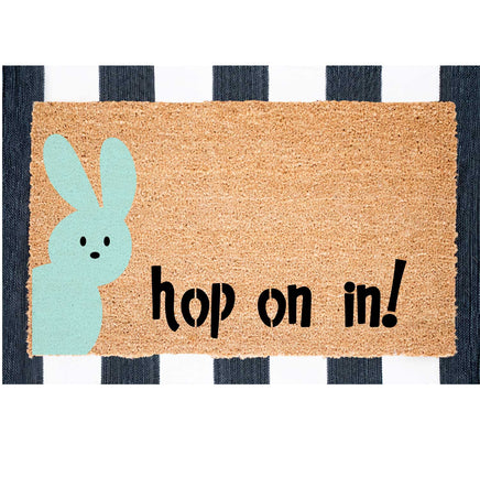 WallCutz Stencil Hop On In Bunny Door Mat Stencil