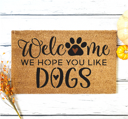WallCutz Stencil Hope you like Dogs -  door mat stencil