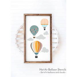 WallCutz Stencil Hot Air Balloon Stencils / Set of 4 wallcutz