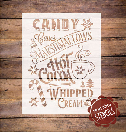 WallCutz Stencil Hot Cocoa Christmas Stencil