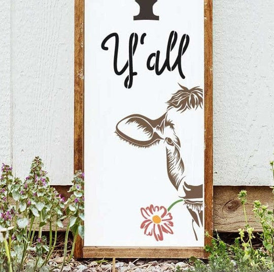 Howdy Y'all Farm Cow Porch Leaner Stencil | WallCutz – WallCutz Crafts