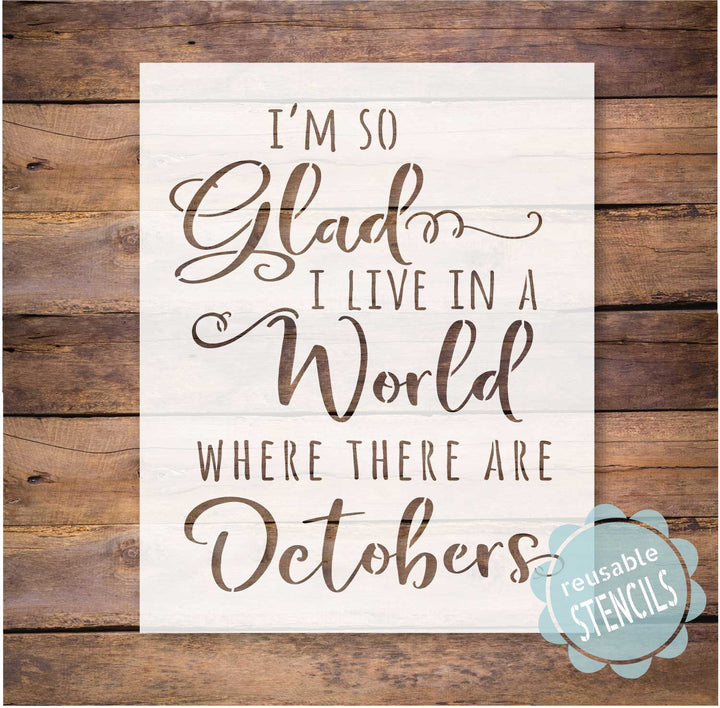 WallCutz  I'm so glad for Octobers - stencil Stencil