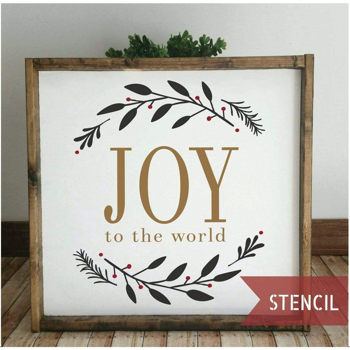 WallCutz  Joy To The World Stencil Stencil